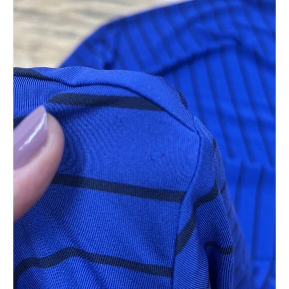 RLX Ralph Lauren Performance For Polo Shirt Men Size L Blue Striped Stretch - Picture 8 of 11